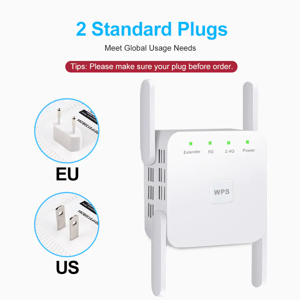 5G WiFi Repeater and Signal Booster 1200Mbps